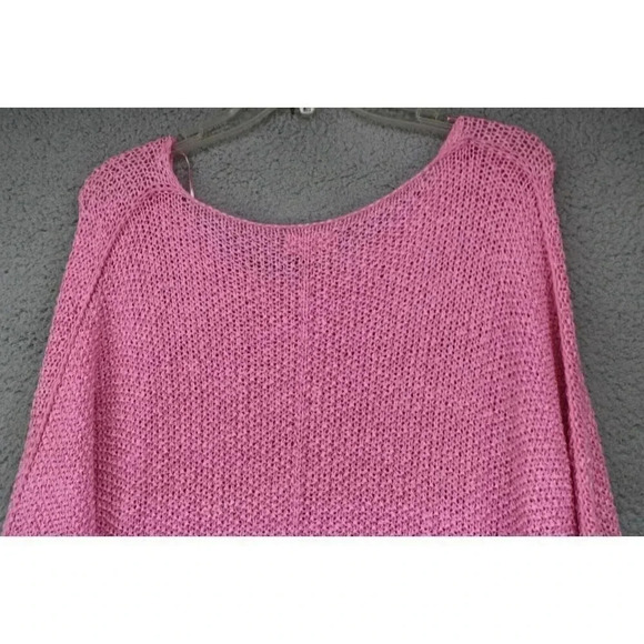 ee:some Women's Pink Open Knit Oversized Sweater-M/L-Beachy-Dolan Sleeves - Picture 7 of 8